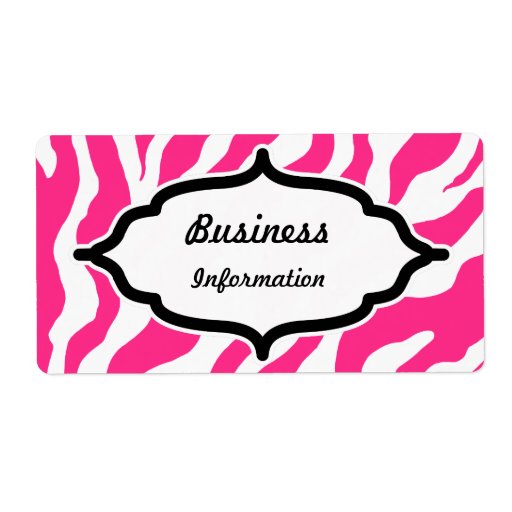 Customizable Pink Zebra Labels Zazzle