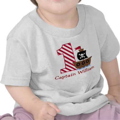 Customizable Pirate First birthday shirt one year