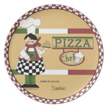 Customizable Pizza Chef Party Plate