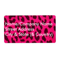Customizable Plain Pink Leopard Print Label labels
