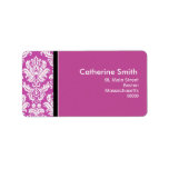 Customizable Plum Damask Address Labels