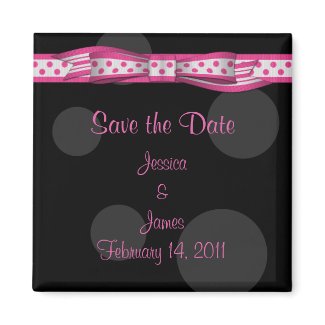 Customizable Polka Dot Save the Date Magnet magnet
