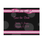 Customizable Polka Dot Save the Date Postcard