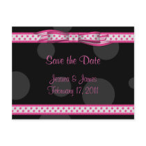 Customizable Polka Dot Save the Date Postcard