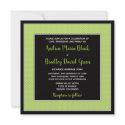 Customizable Lime Green and Black Polka Dot Wedding Invitation