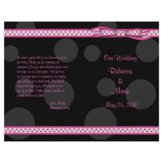 Customizable Polka Dot Wedding Program flyer