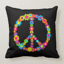Customizable Pop Flower Power Peace Pillow