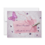 Customizable Pretty Pink Butterfly Design Custom Invites