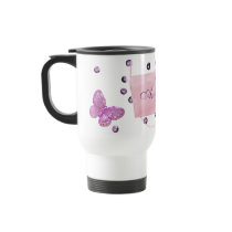 Customizable Pretty Pink Butterfly Design Mugs