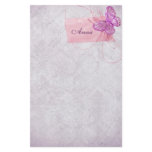 Customizable Pretty Pink Butterfly Design Custom Stationery
