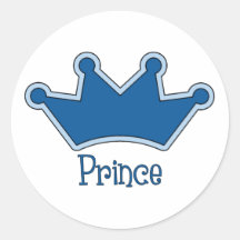 Customizable Prince - Crown Round Stickers