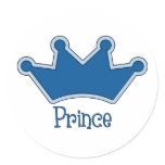 Customizable Prince - Crown Round Stickers