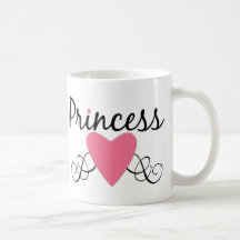 CUSTOMIZABLE Princess Heart Coffee Mugs