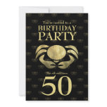 Customizable Printed Rustic Gold Crab Birthday Custom Invitations