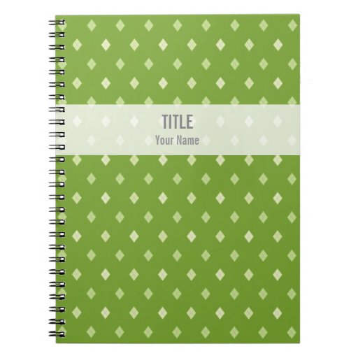 Customizable Project Notebook Green Argyle Zazzle