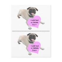 Customizable Pug Valentine Day postcards by malibuitalian Customizable Pug Valentine Day postcards