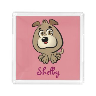 Customizable Puppy Cartoon Serving Tray