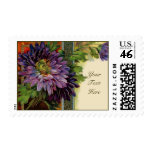 Customizable Purple Flower Card Stamps