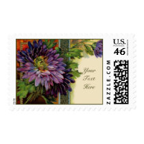 Customizable Purple Flower Card Stamps