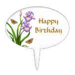 Customizable Purple Iris Flowers Cake Pick