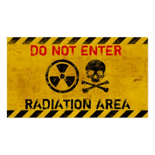 Customizable Radiation Hazard Sign Business Card Templates (front side)