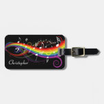 Customizable Rainbow White Music Notes Luggage Tags