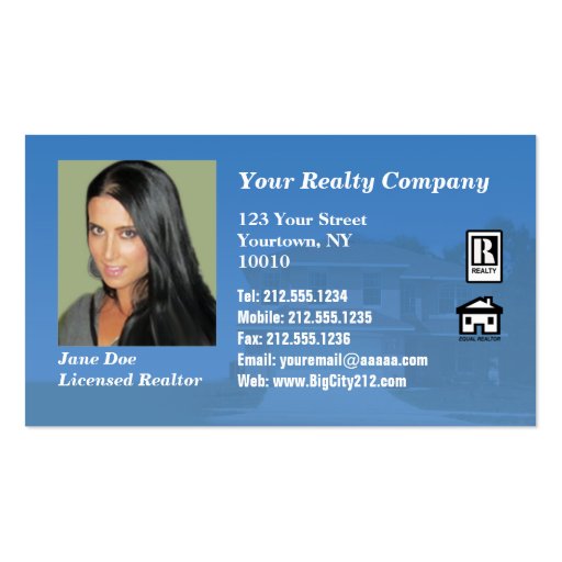 CUSTOMIZABLE Realtor BC Business Card Templates (front side)