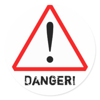 Customizable Red & Black Warning Symbol Sticker sticker