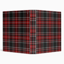 Customizable Red Plaid Binder