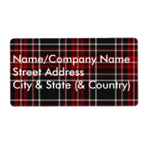 Customizable Red Plaid Label labels