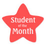 Customizable Red Star Student Of The Month Star Sticker