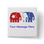 Customizable Republican Elephants Pinback Button