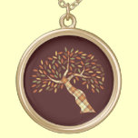 Customizable Retro Abstract Plaid Tree necklaces