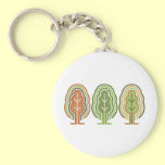 Customizable Retro Abstract Trees Tees, Gifts keychains