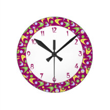 Customizable Retro Boomerangs Wall Clock