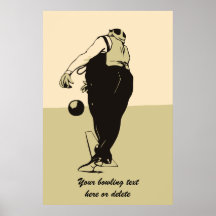 Customizable retro bowling posters