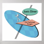 Customizable Retro Diner 50s Posters - Cool