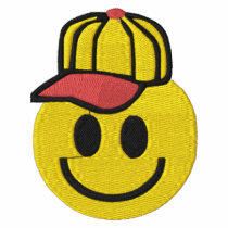 Customizable Retro Smiley Face with Hat Tees embroidered shirts by naturetees Customizable Retro Smiley Face with Hat Tees embroidered shirts