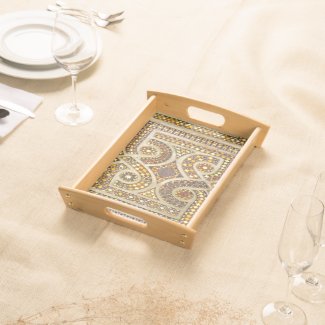 Customizable Romanesque Mosaics Serving Tray