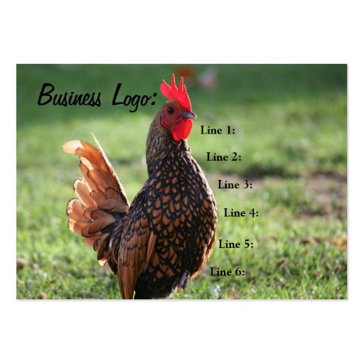 Customizable Rooster, Business Card (back side)