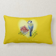 Customizable:  Rose birdie Throw Pillows