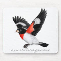 Customizable Rose Breasted Grosbeak Bird Mousepad