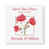 Customizable Rose Save the Date Magnet. by cooltees Customizable Rose Save the Date Magnet.