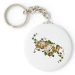 Customizable Roses Gold and Clover Keychain