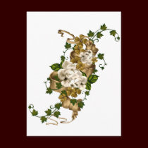 Customizable Roses Gold and Clover postcards