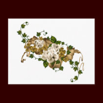 Customizable Roses Gold and Clover postcards