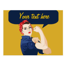 Customizable Rosie Riveter Postcard
