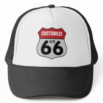 Customizable Route 66 Trucker Hats