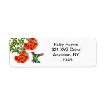 Customizable Ruby Throated Hummingbird on Trumpet Return Address Labels