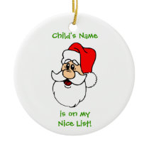 Customizable Santa's Nice List Ornament
